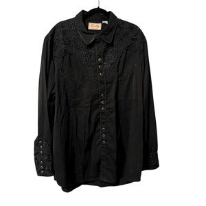 Scully Gunfighter Western Embroidered Pearl Snap Shirt Size XXL